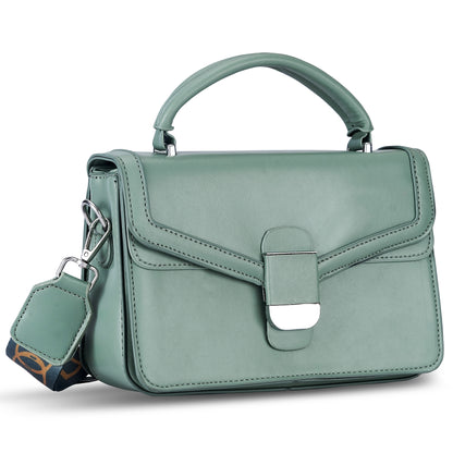 Green Structured Satchel Bag