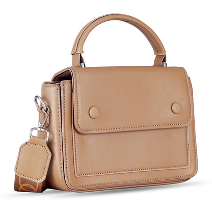 Khaki Structured Satchel Bag