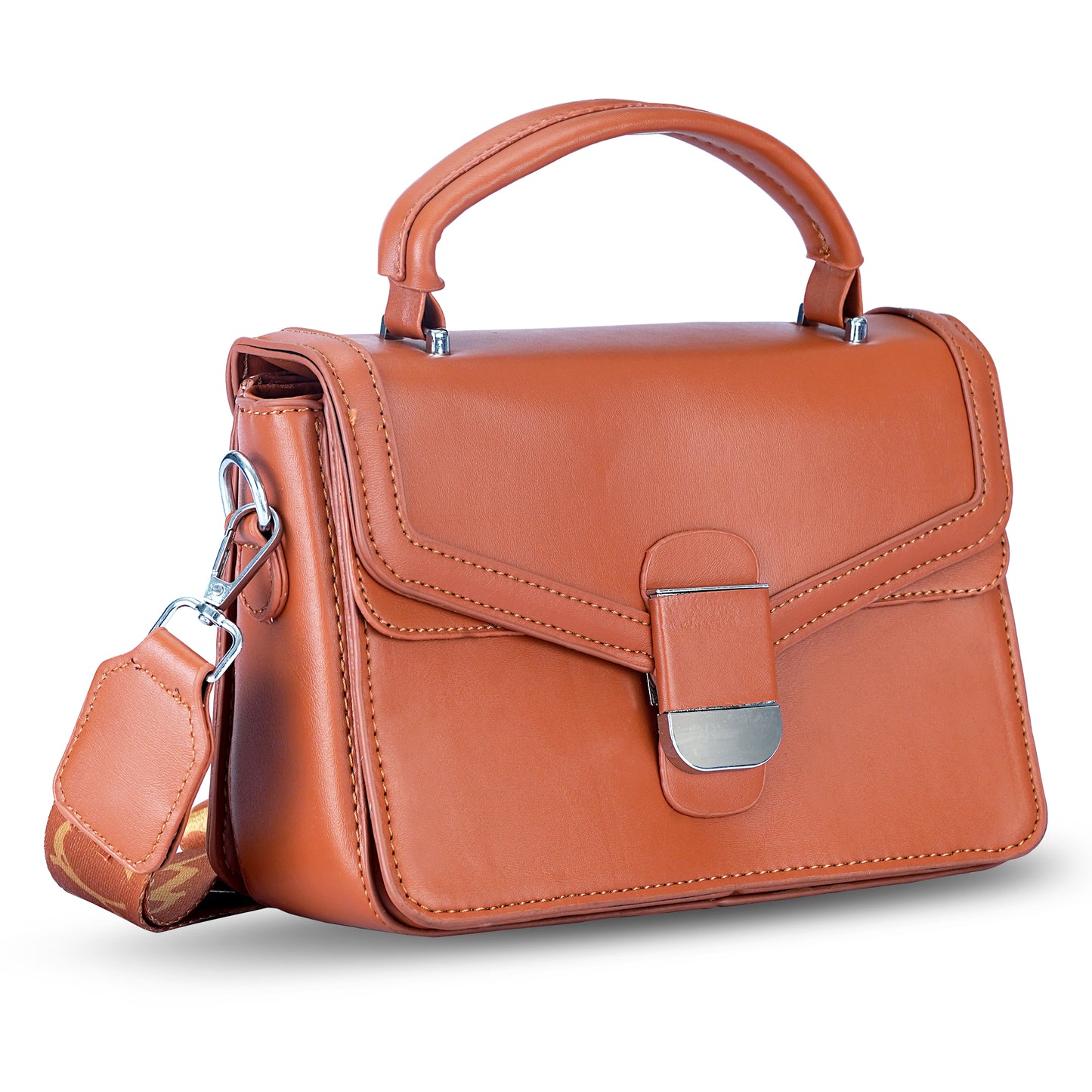 Tan Structured Satchel Bag