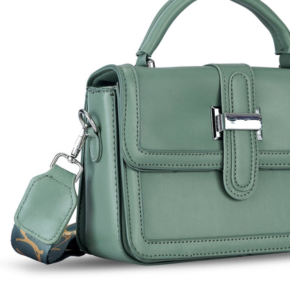 Green Structured Satchel Bag
