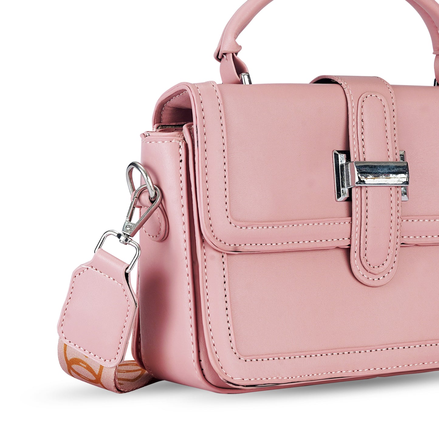 Pink Structured Satchel Bag
