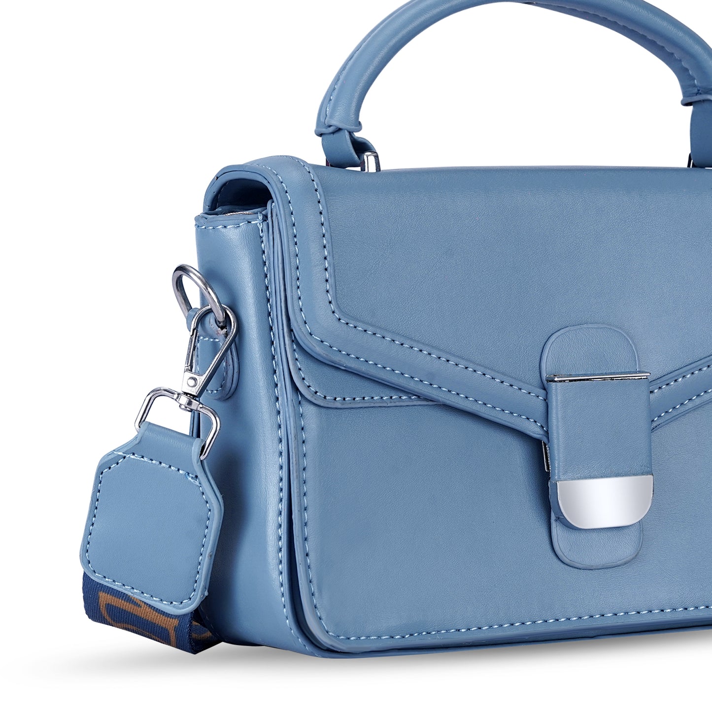 Blue Structured Satchel Bag
