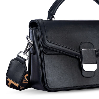 Black Structured Satchel Bag