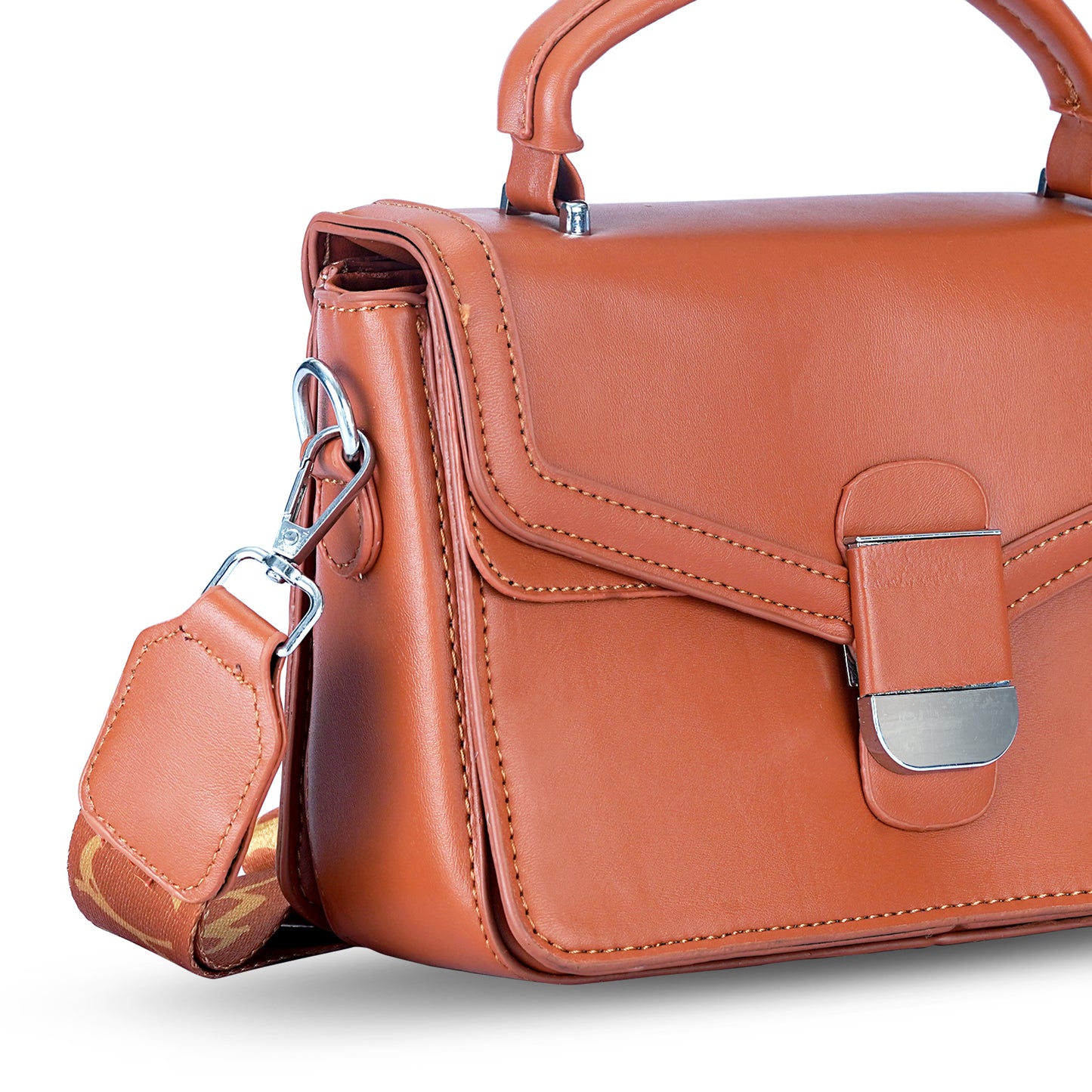 Tan Structured Satchel Bag