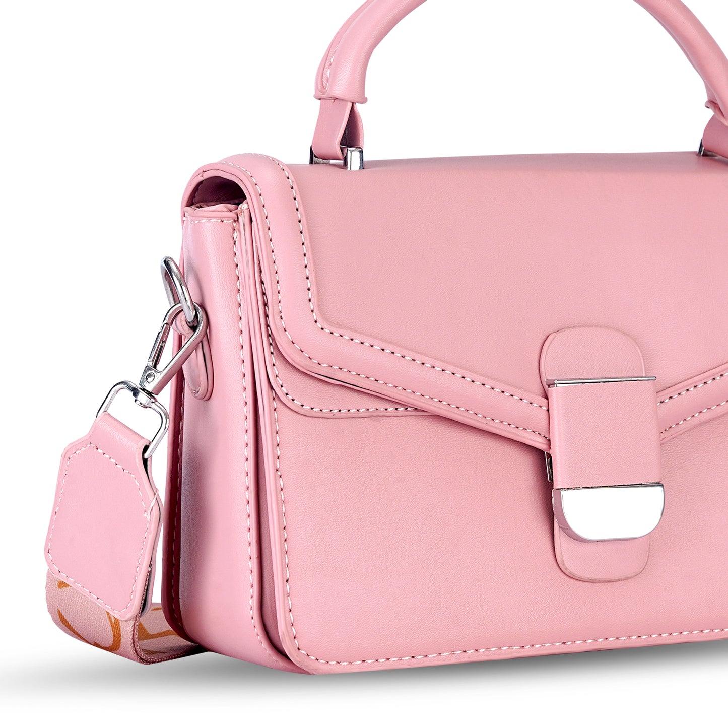 Pink Structured Satchel Bag