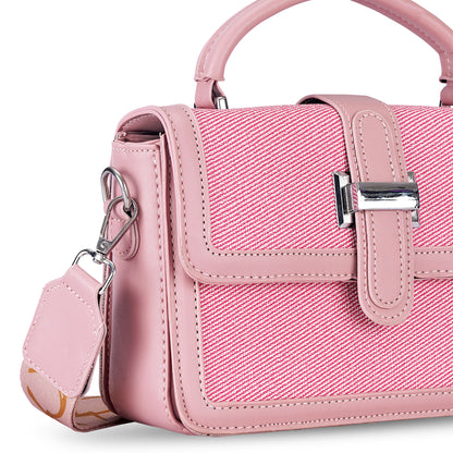 Pink Structured Satchel Bag