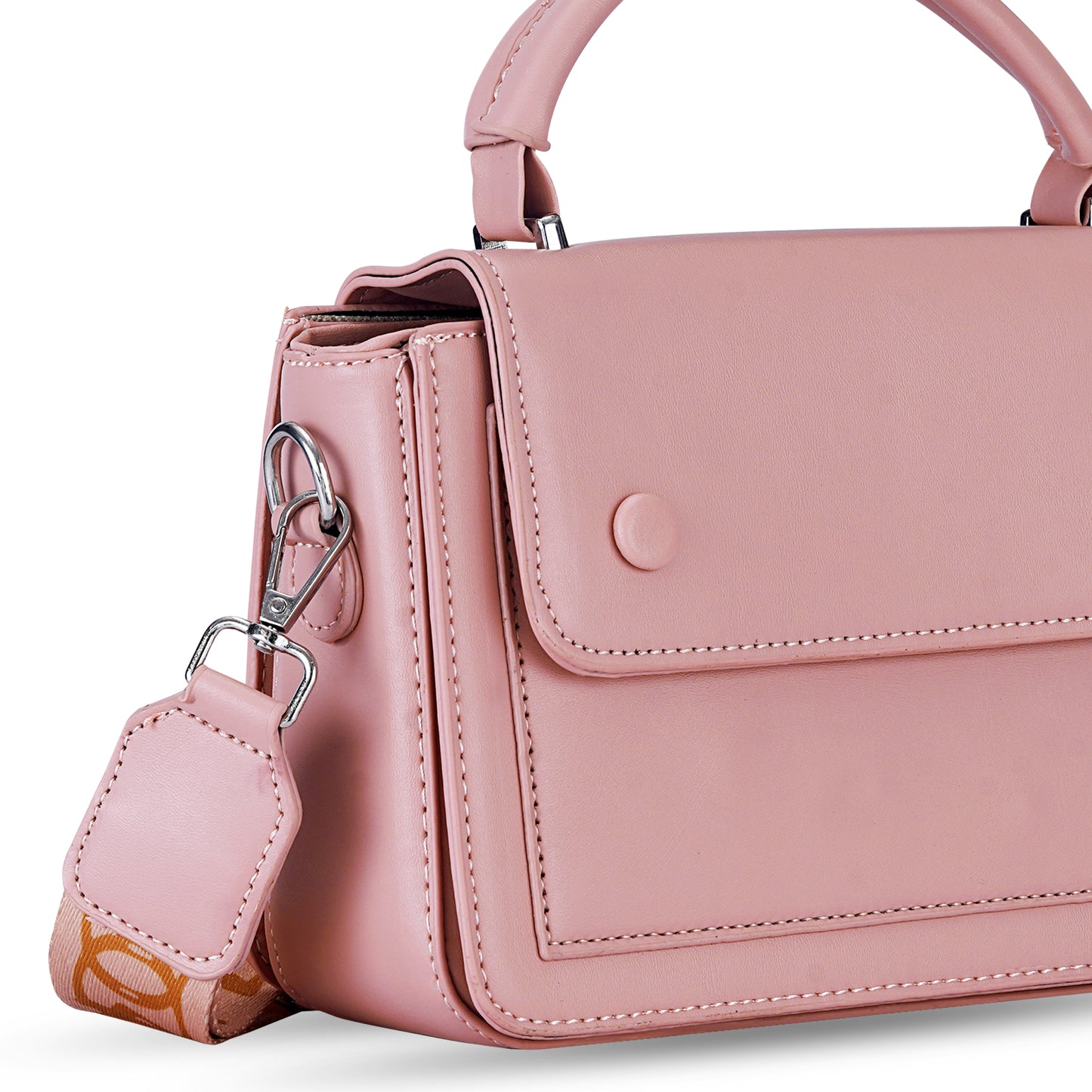 Pink Structured Satchel Bag