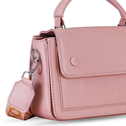 Pink Structured Satchel Bag