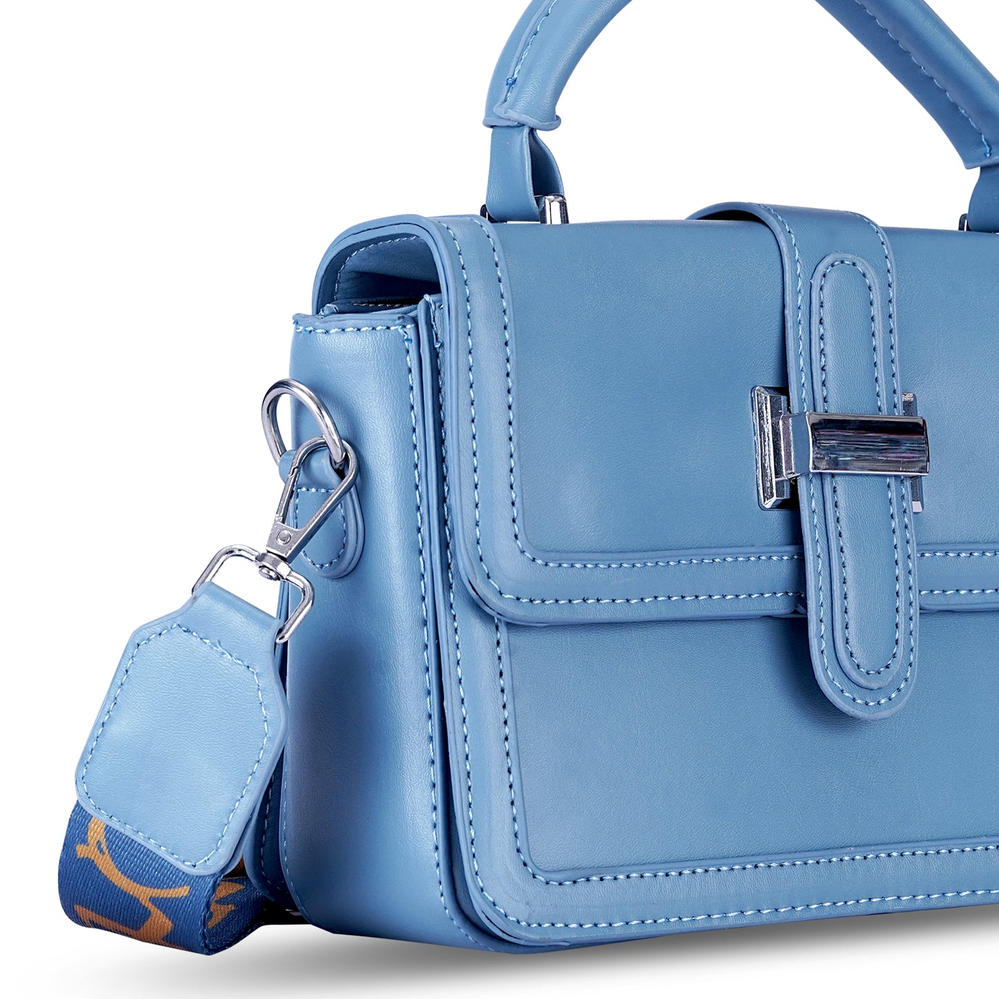 Blue Structured Satchel Bag