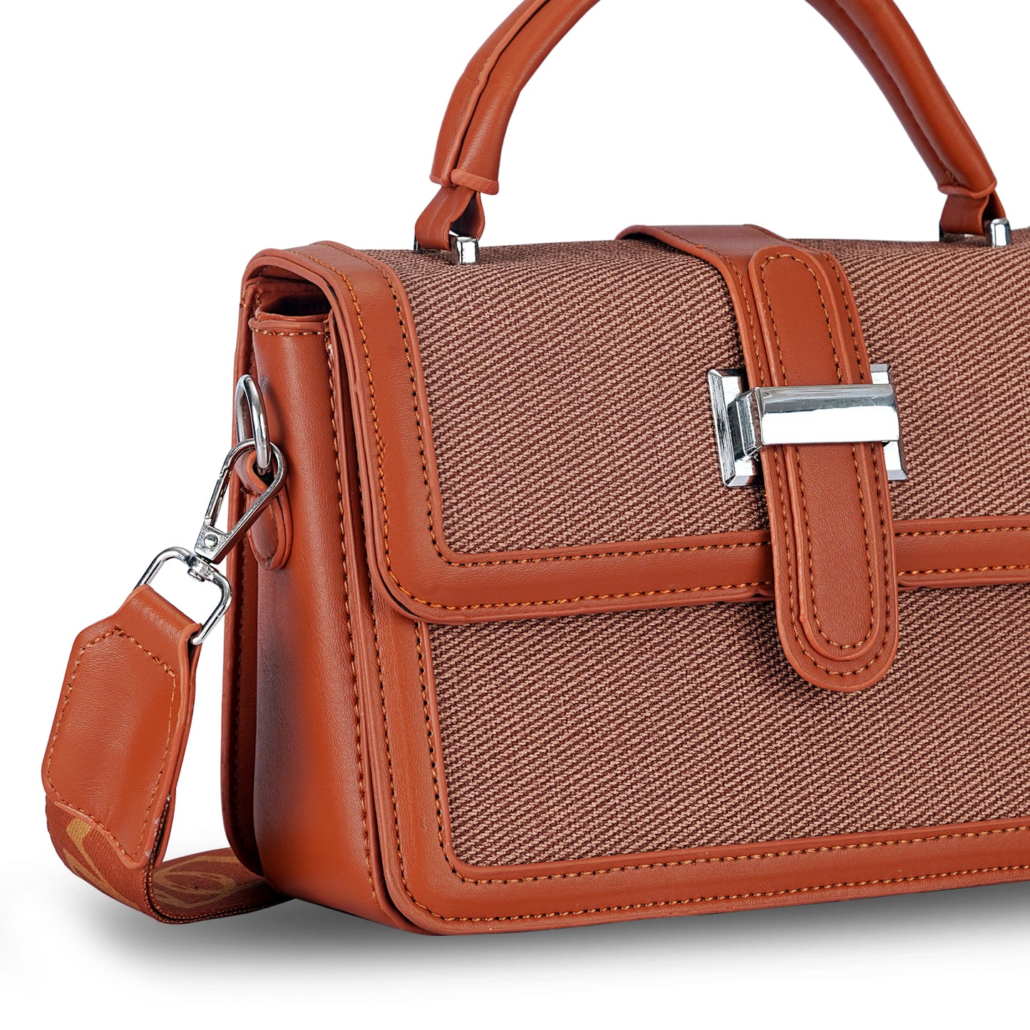 Tan Structured Satchel Bag