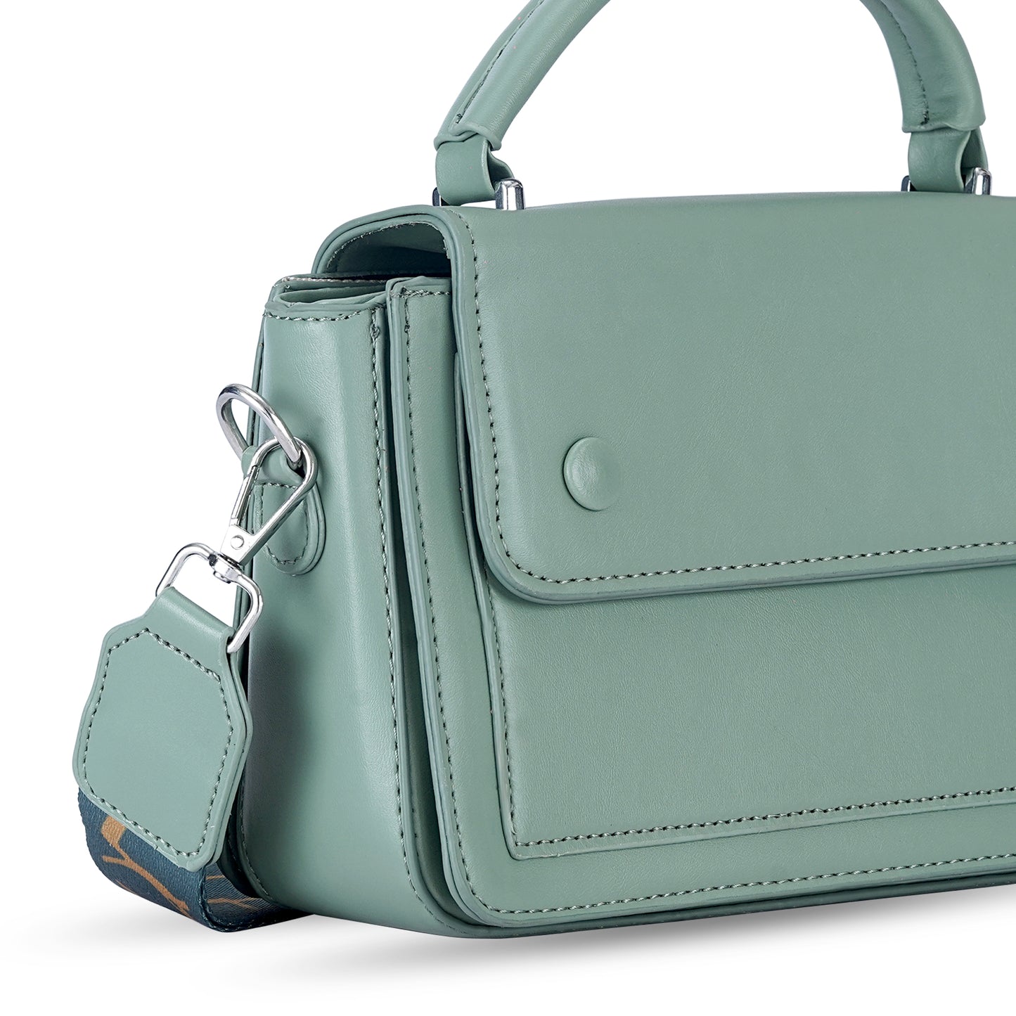 Green Structured Satchel Bag