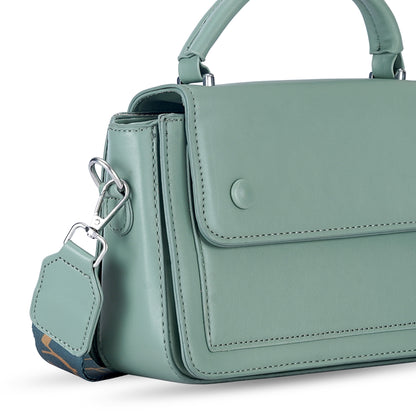 Green Structured Satchel Bag