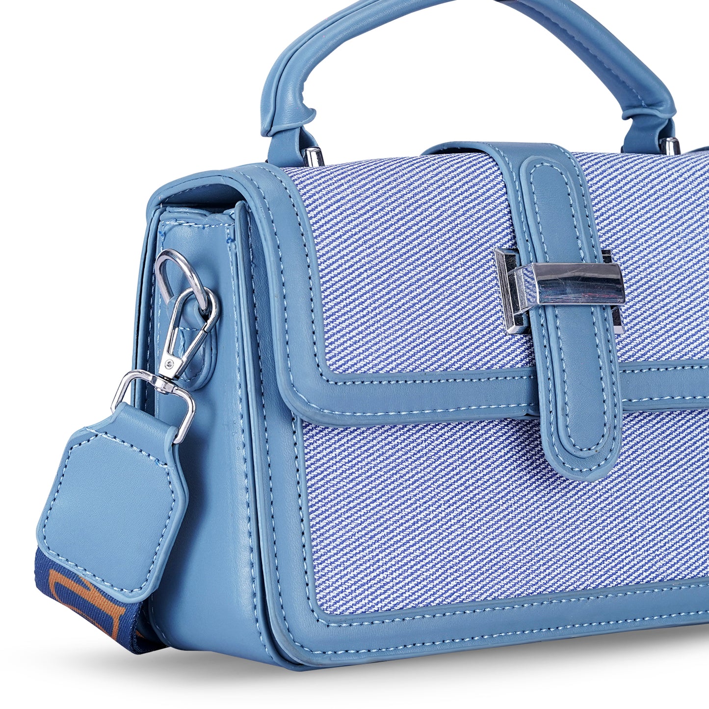 Blue Structured Satchel Bag