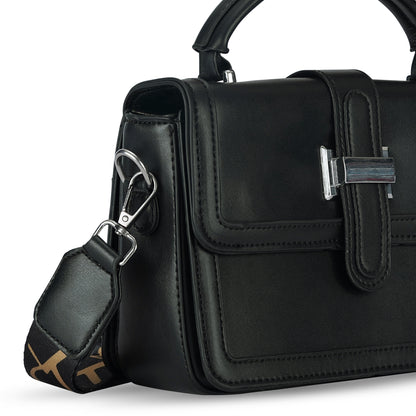 Black Structured Satchel Bag