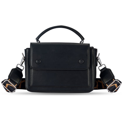 Black Structured Satchel Bag
