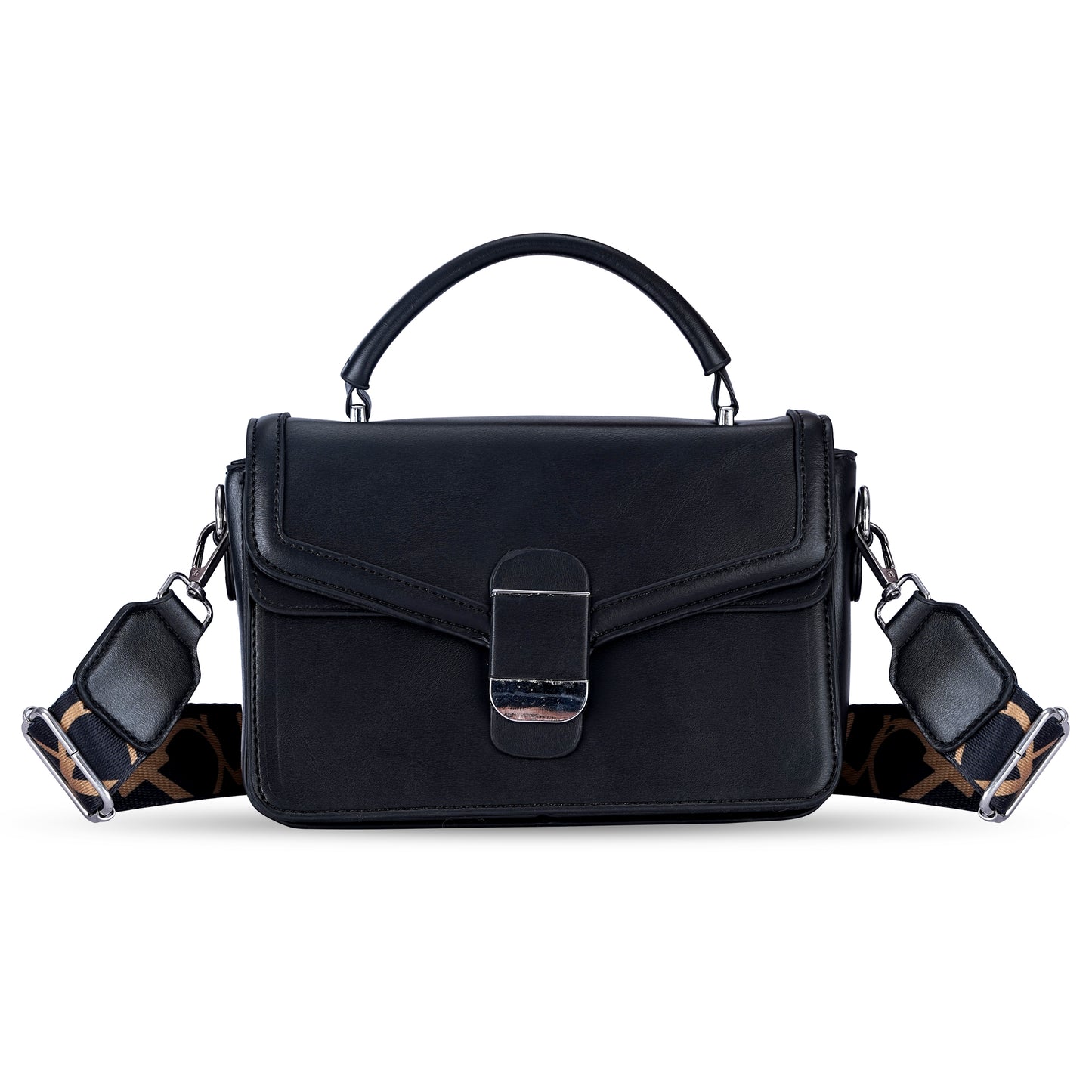 Black Structured Satchel Bag
