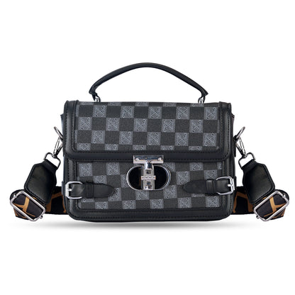 Black Colourblocked Satchel Bag