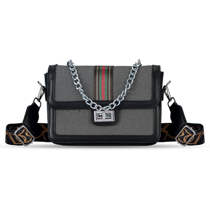 Black Colourblocked Sling Bag