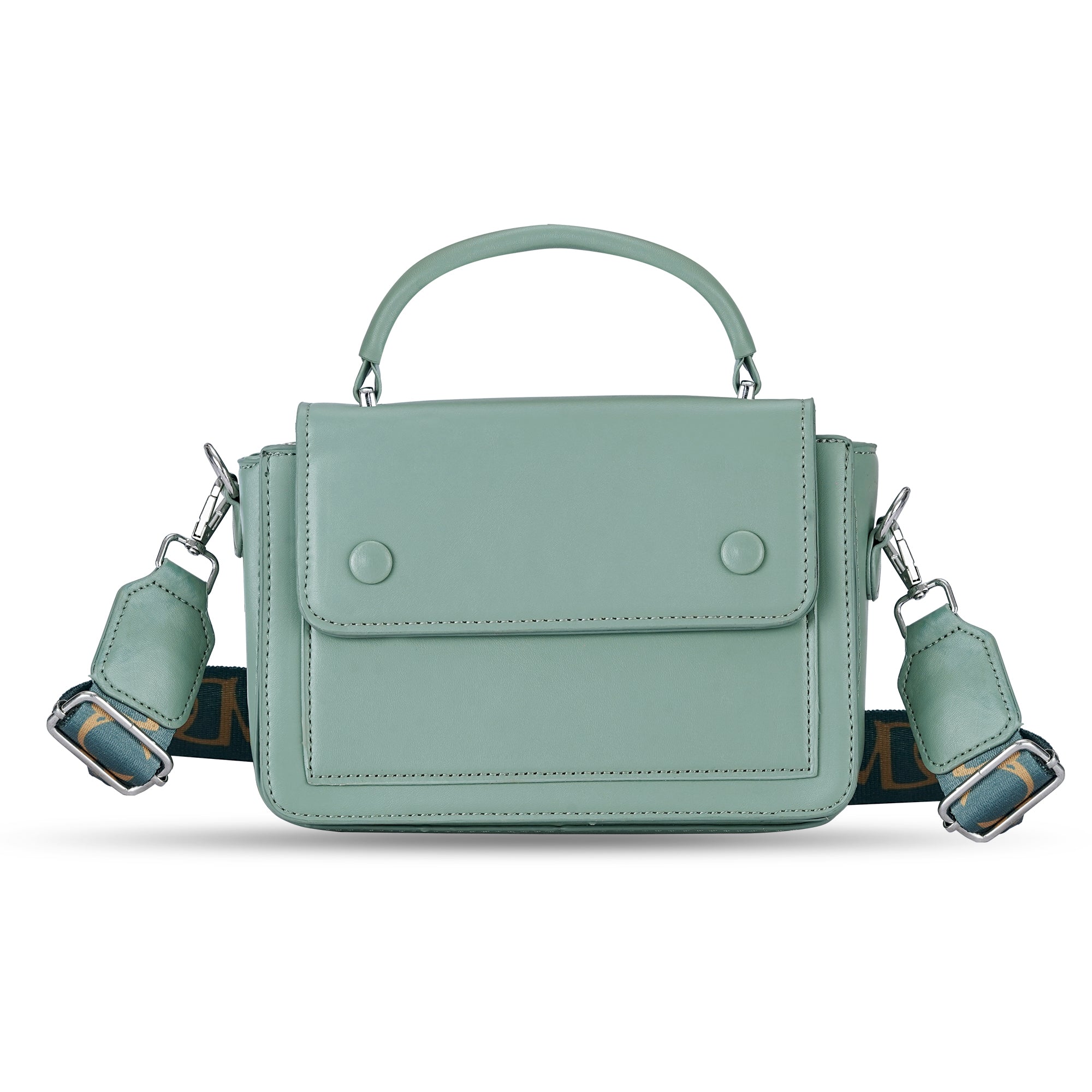 Green Structured Satchel Bag
