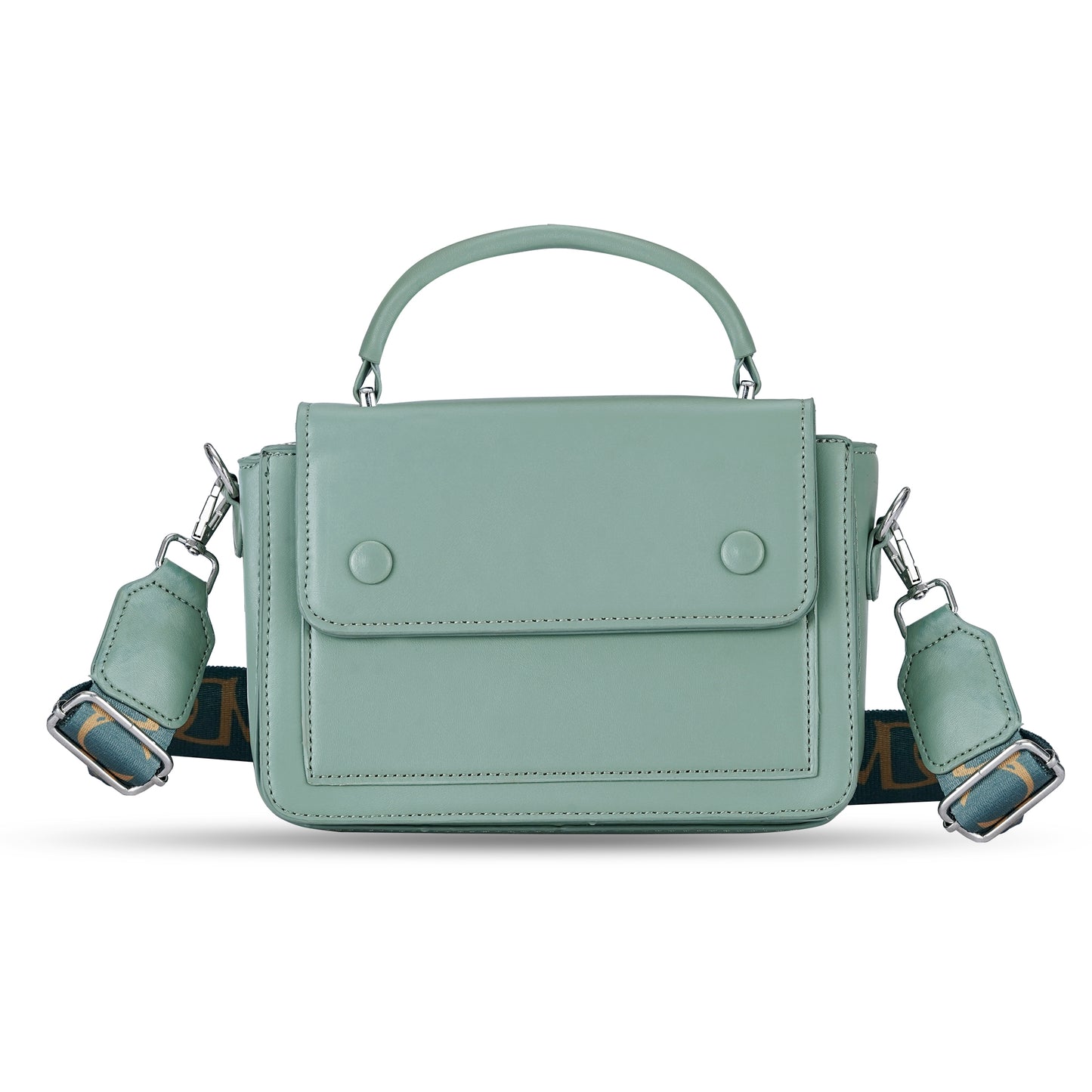 Green Structured Satchel Bag