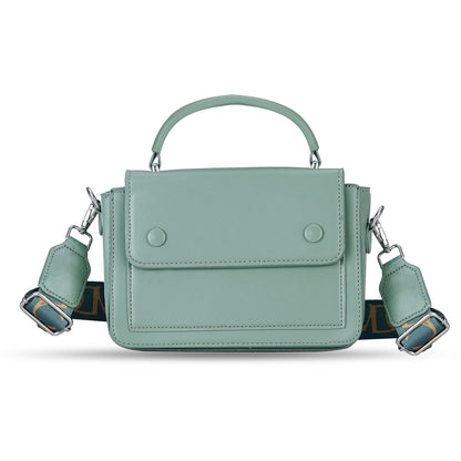 Green Structured Satchel Bag