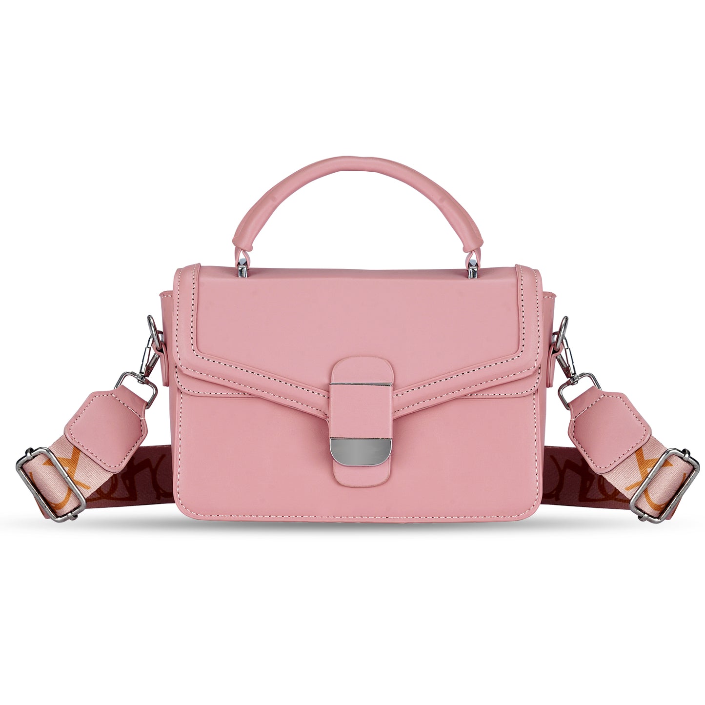 Pink Structured Satchel Bag