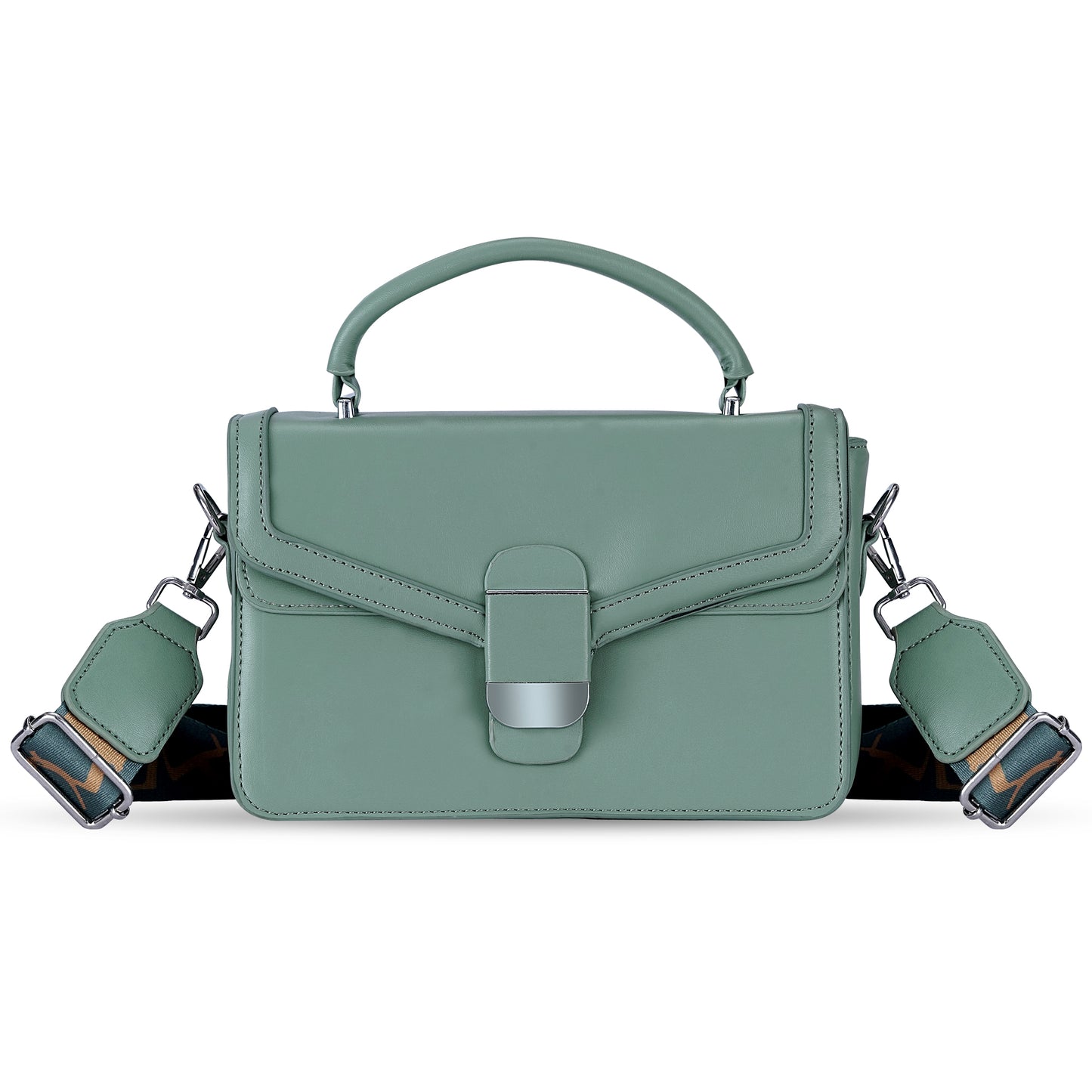 Green Structured Satchel Bag
