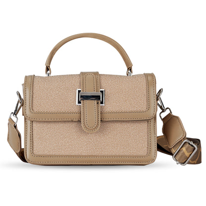 Khaki Structured Satchel Bag