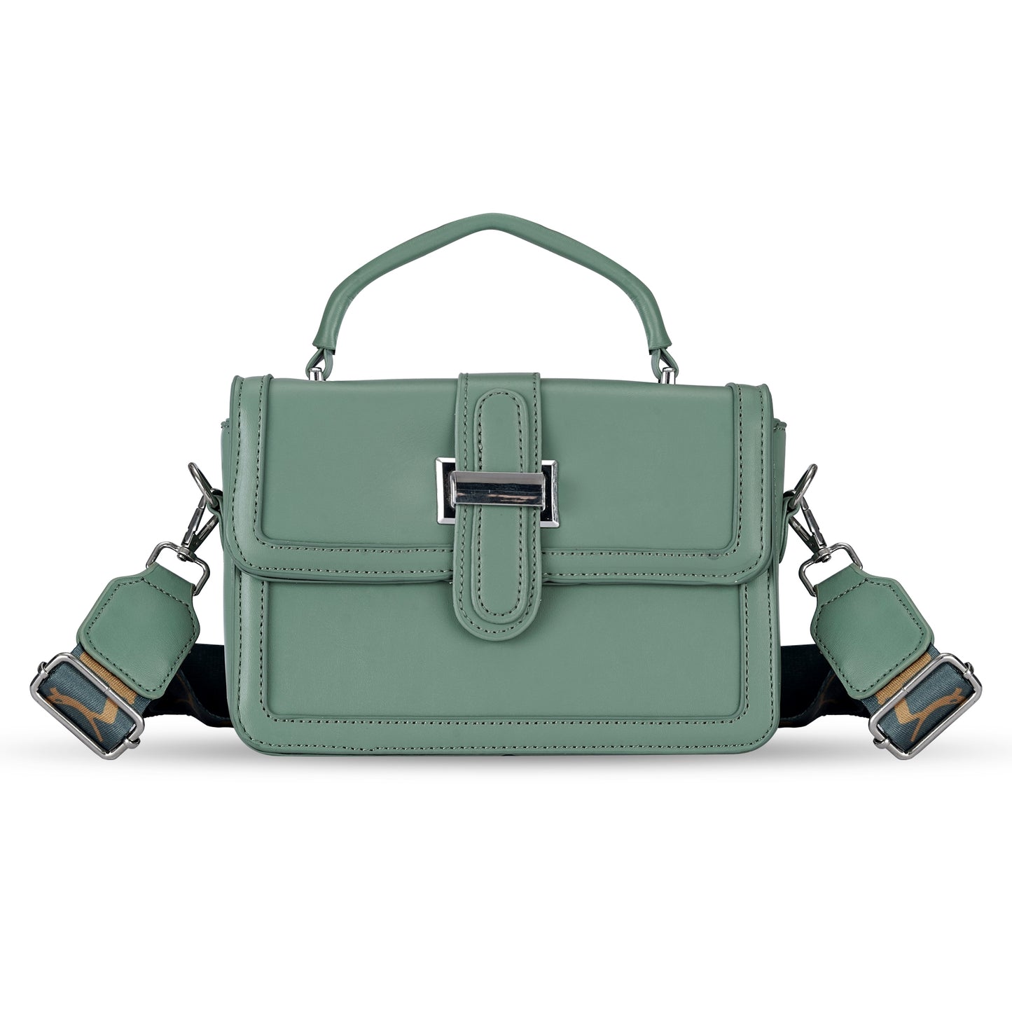 Green Structured Satchel Bag