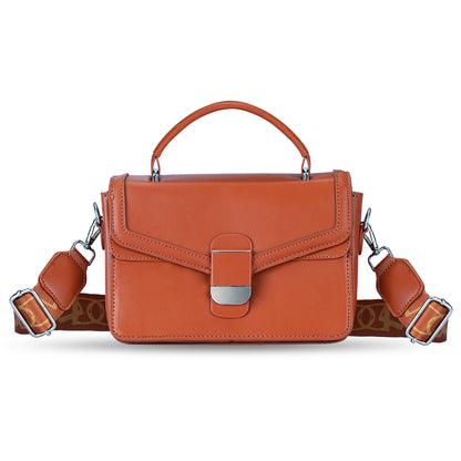 Tan Structured Satchel Bag