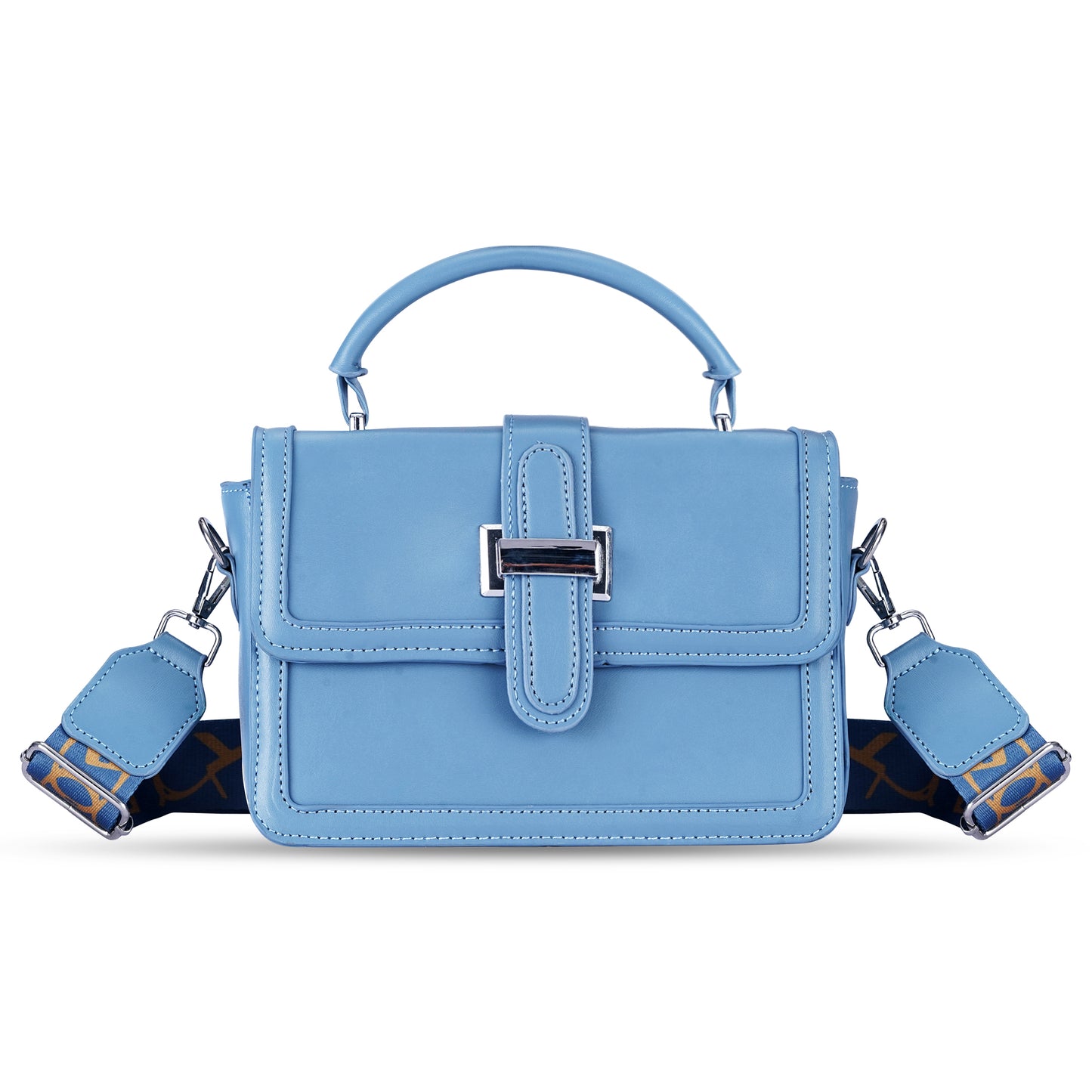 Blue Structured Satchel Bag