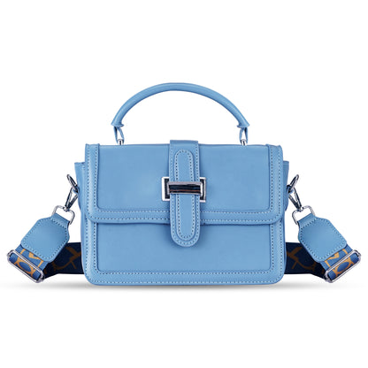 Blue Structured Satchel Bag