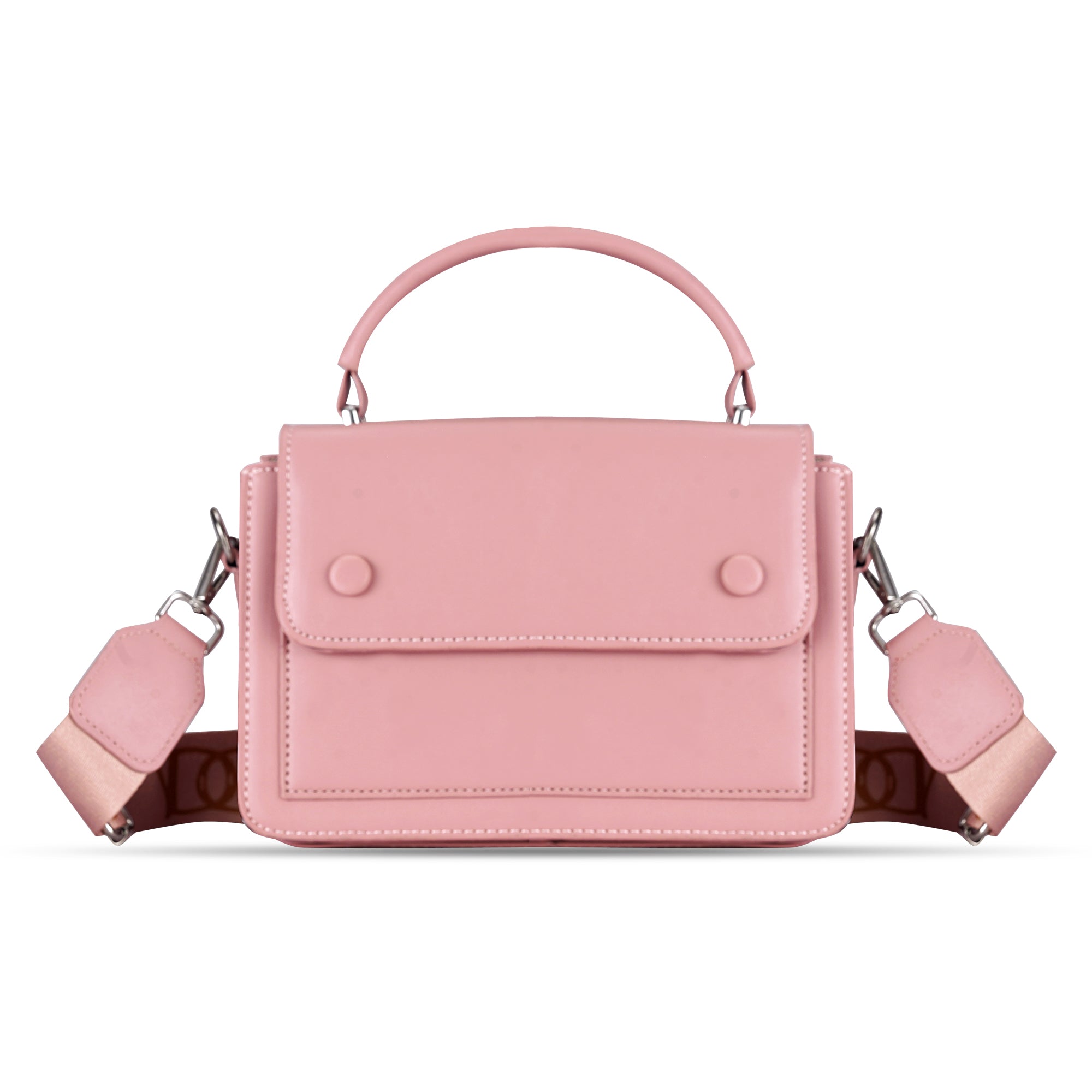 Pink Structured Satchel Bag