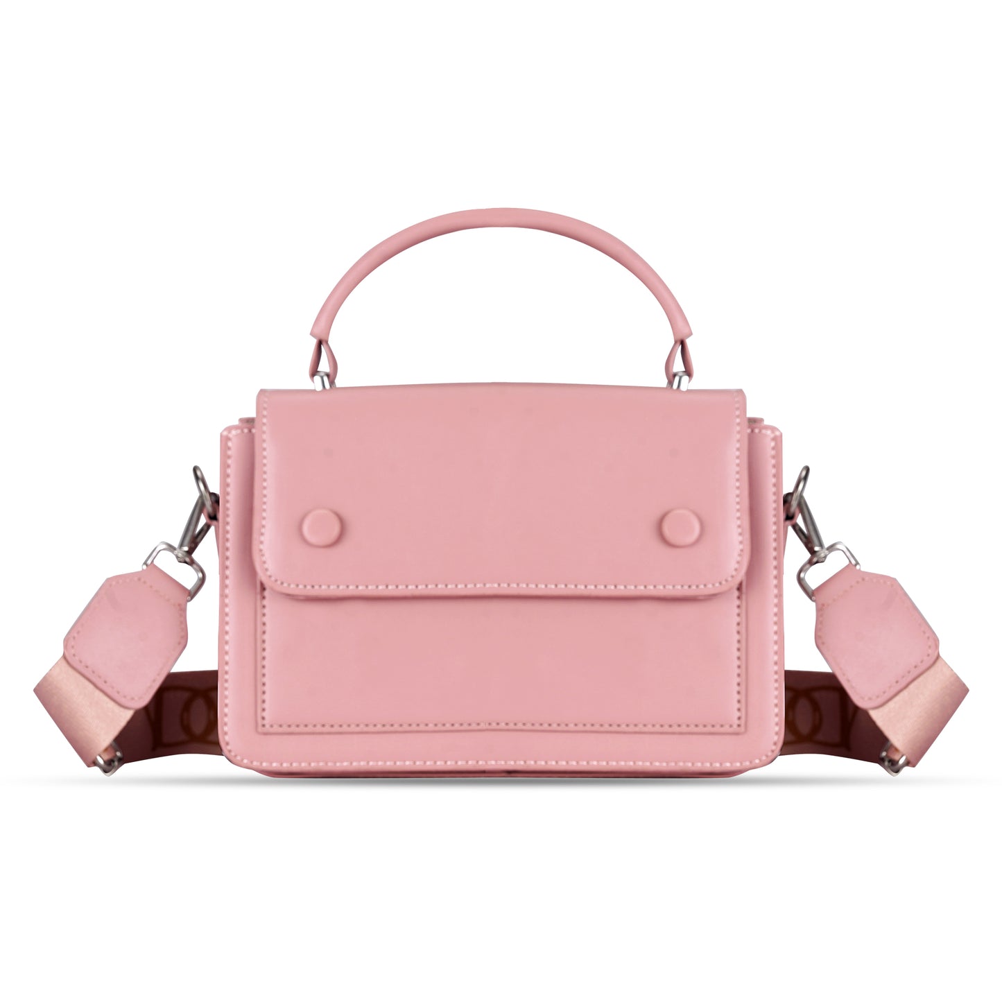 Pink Structured Satchel Bag