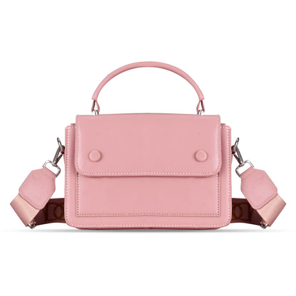 Pink Structured Satchel Bag