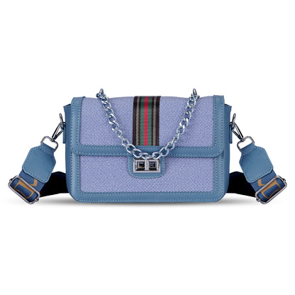Blue Colourblocked Sling Bag
