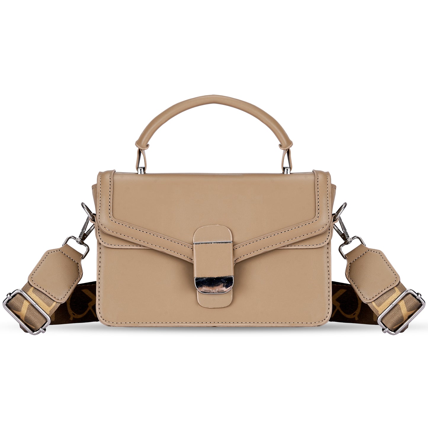 Khaki Structured Satchel Bag