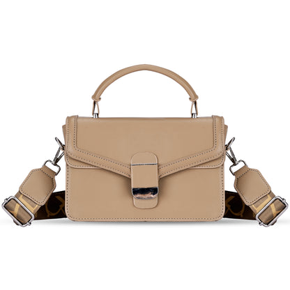 Khaki Structured Satchel Bag