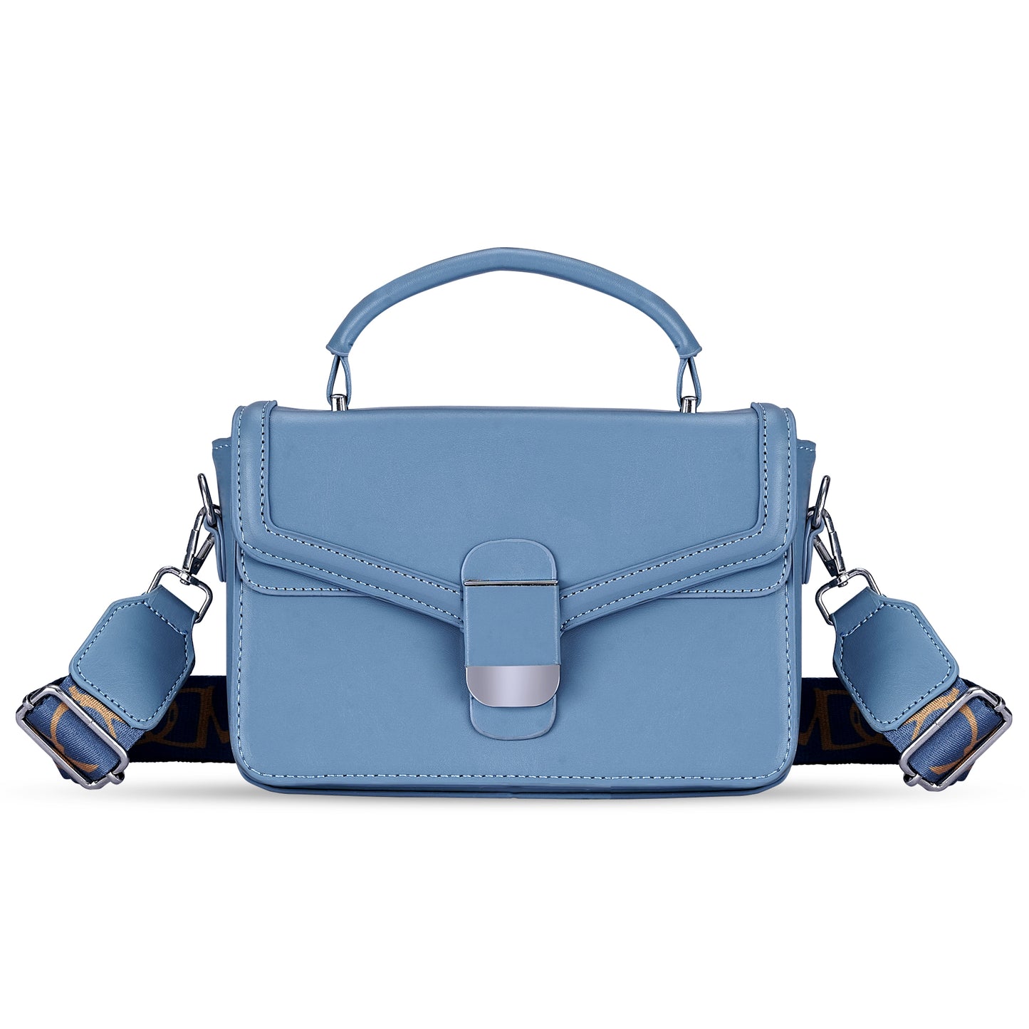 Blue Structured Satchel Bag