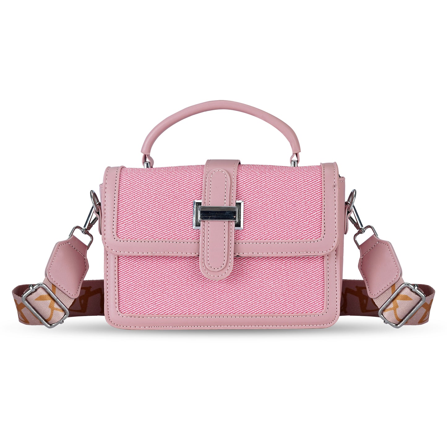Pink Structured Satchel Bag