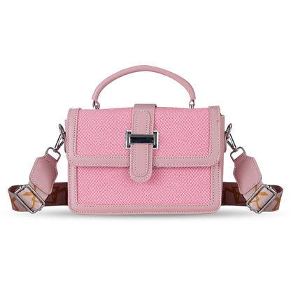 Pink Structured Satchel Bag