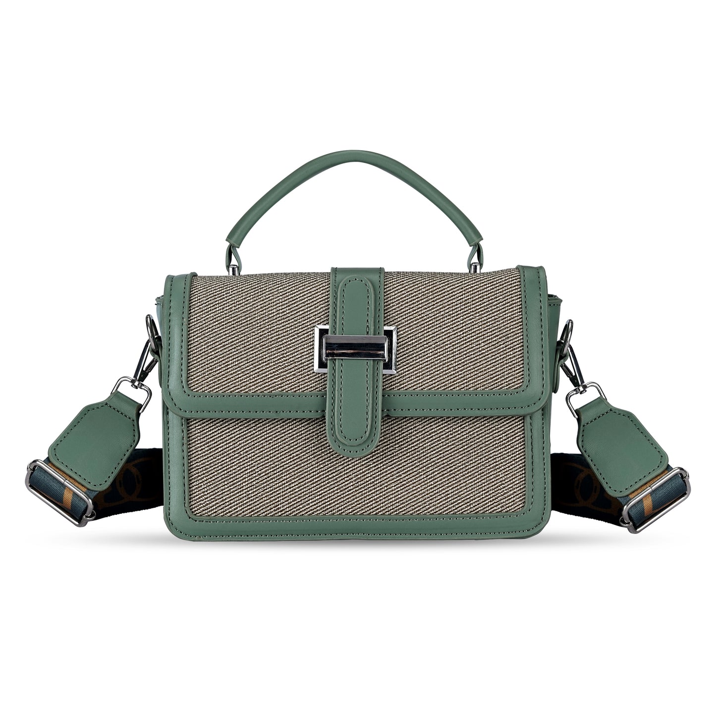 Green Structured Satchel Bag