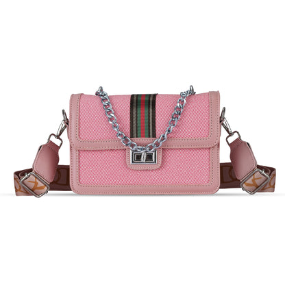 Pink Colourblocked Sling Bag
