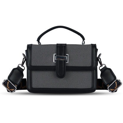 Black Structured Satchel Bag