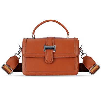 Tan Structured Satchel Bag
