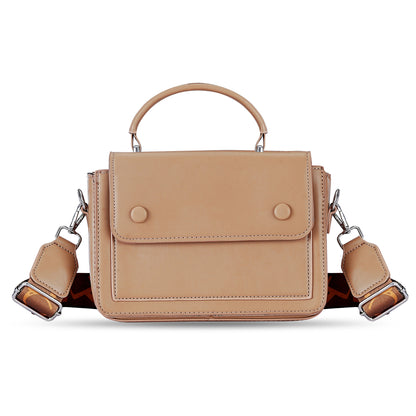 Khaki Structured Satchel Bag
