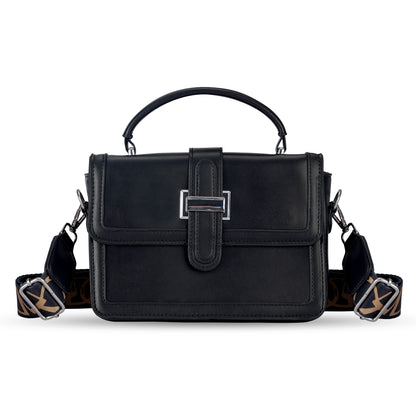 Black Structured Satchel Bag
