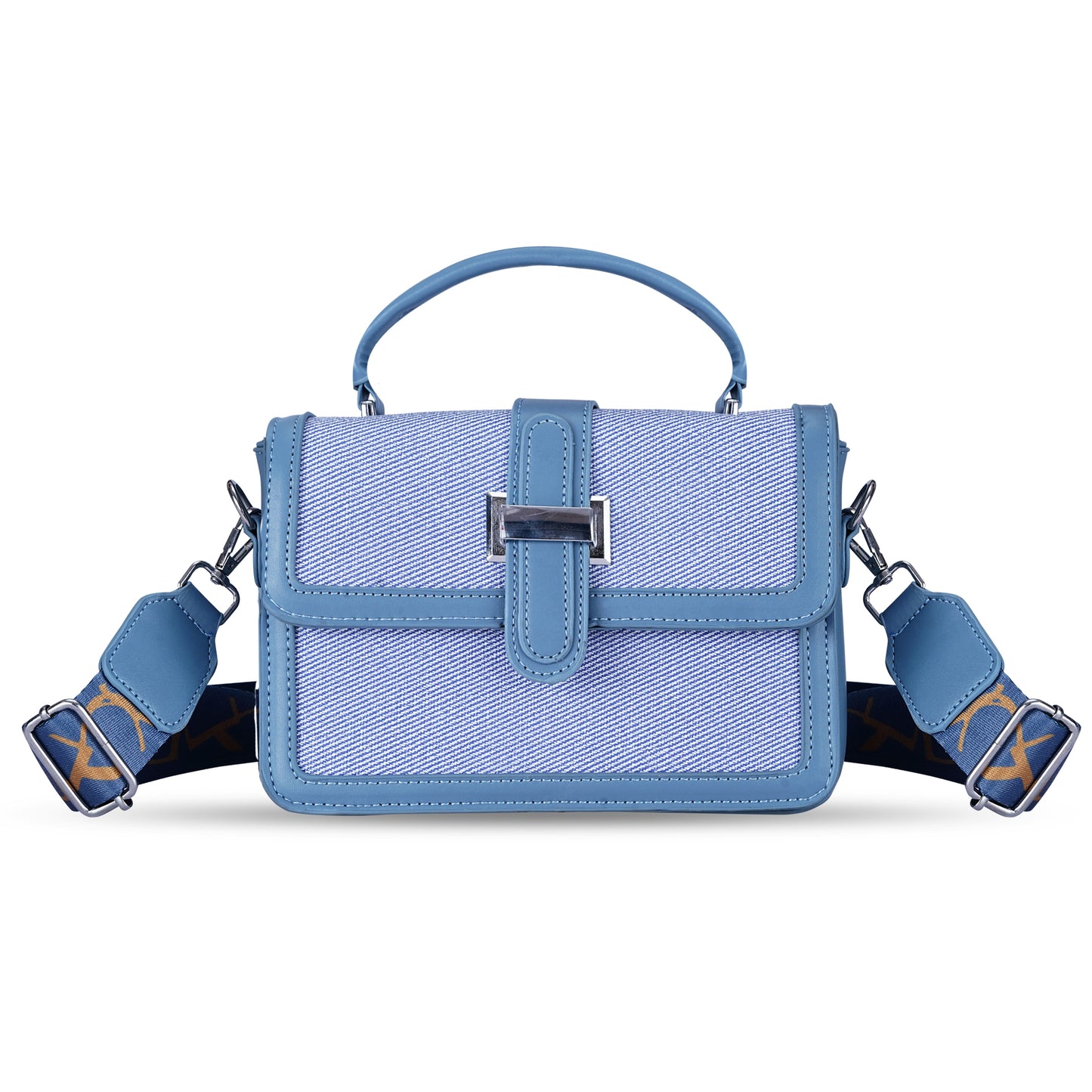 Blue Structured Satchel Bag