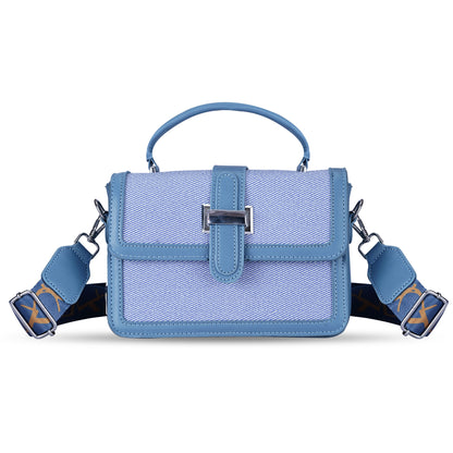 Blue Structured Satchel Bag