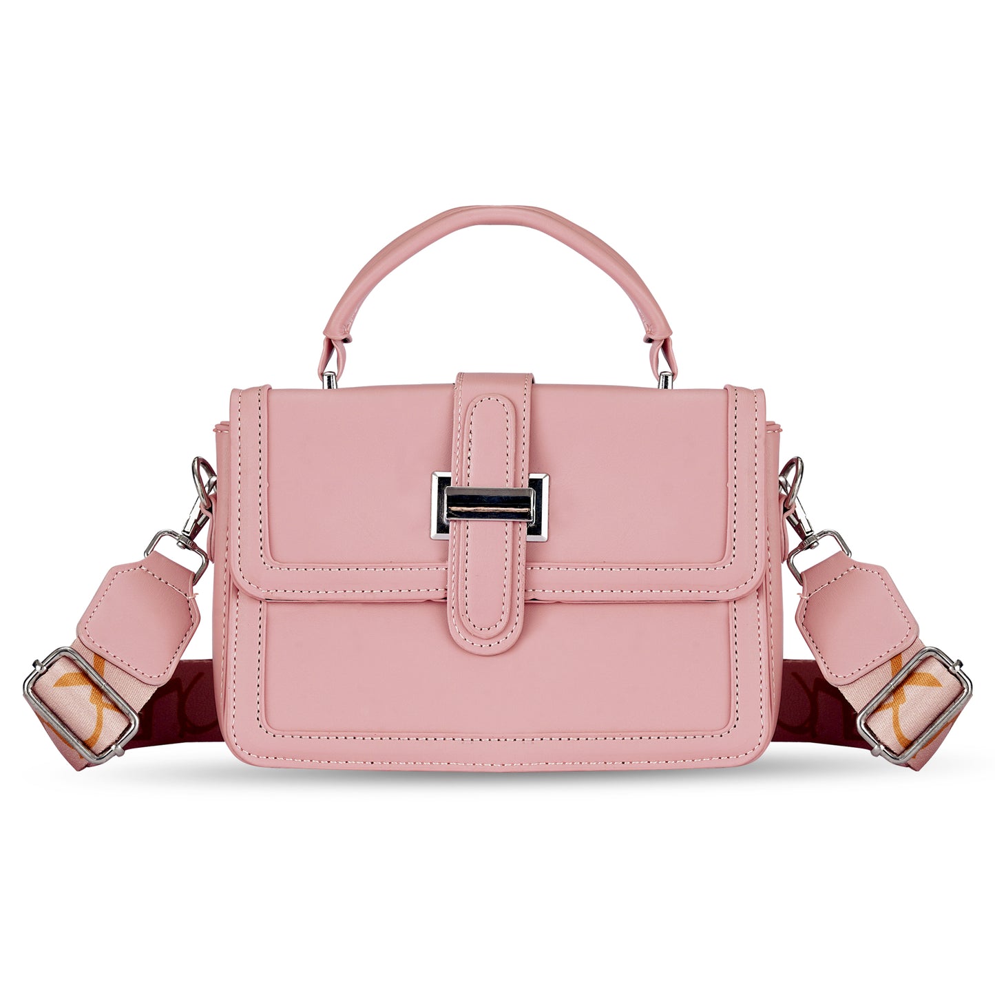 Pink Structured Satchel Bag